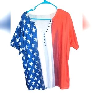Star-Spangled Tee - Blue, White, and Red Short Sleeved